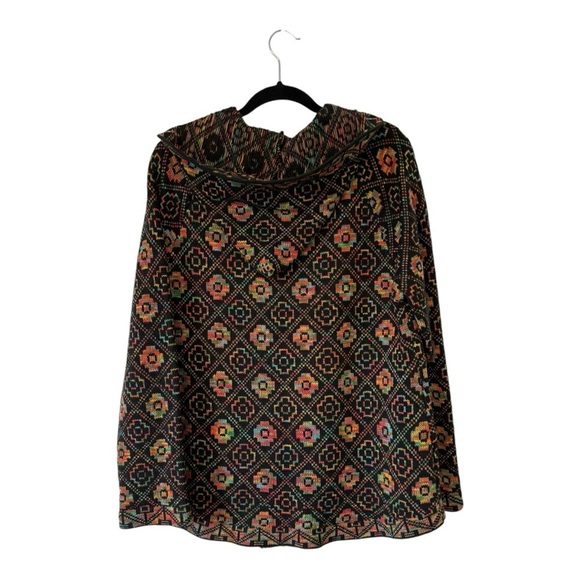 🌷3/$15🌷 Papillion Rainbow Aztec Zip Front Hooded Cardigan - Size XL - Picture 5 of 13